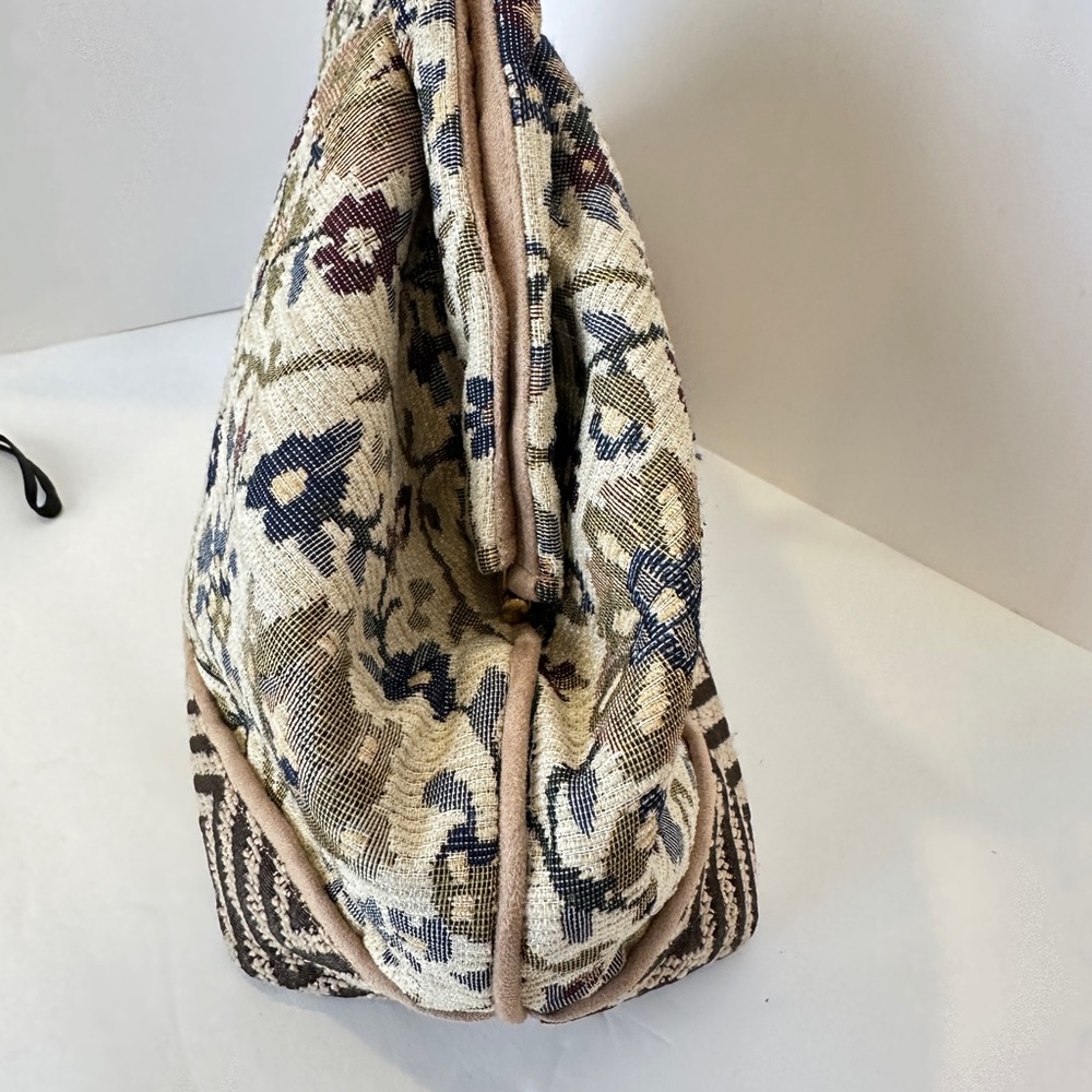 Atenti Betty Origins Doctor Bag Purse Neutral Colors Damask Tapestry Embroidery - Picture 9 of 13